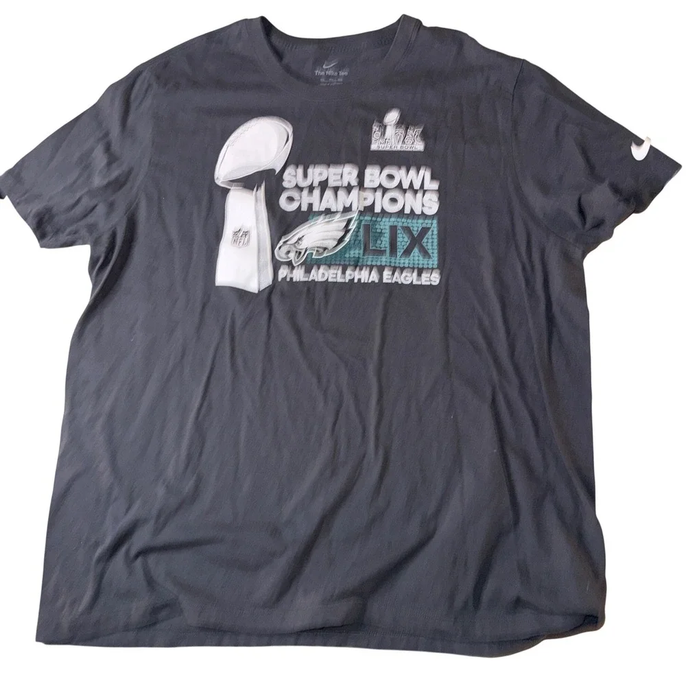 Nike Philadelphia Eagles T-Shirt‎ XXL Gray Super Bowl LIX Champions Graphic Tee